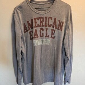 American Eagle Athletic Fit‎ Mens Gray Long Sleeve T Shirt XL Athletic Fit